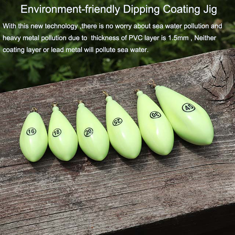 PVC Dipping Coated Glow Lead Fishing Sinkers